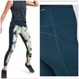 Athleta Floral Oasis Contender 7/8 Legging Workout